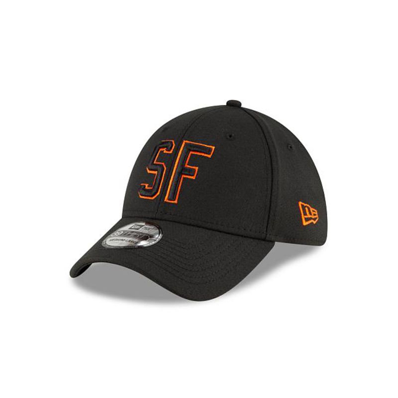 MLB San Francisco Giants Ligature 39Thirty Stretch Fit (RKQ6703) - Black New Era Caps